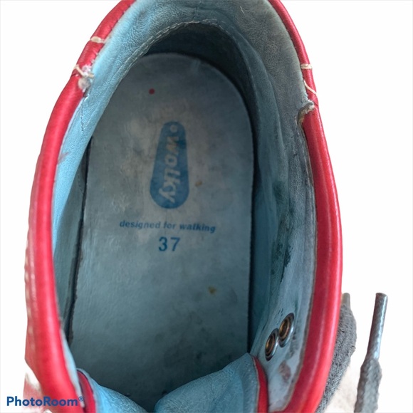 WOLKY Comfort Red Leather Booties Lace Up Size 37 - Picture 6 of 6